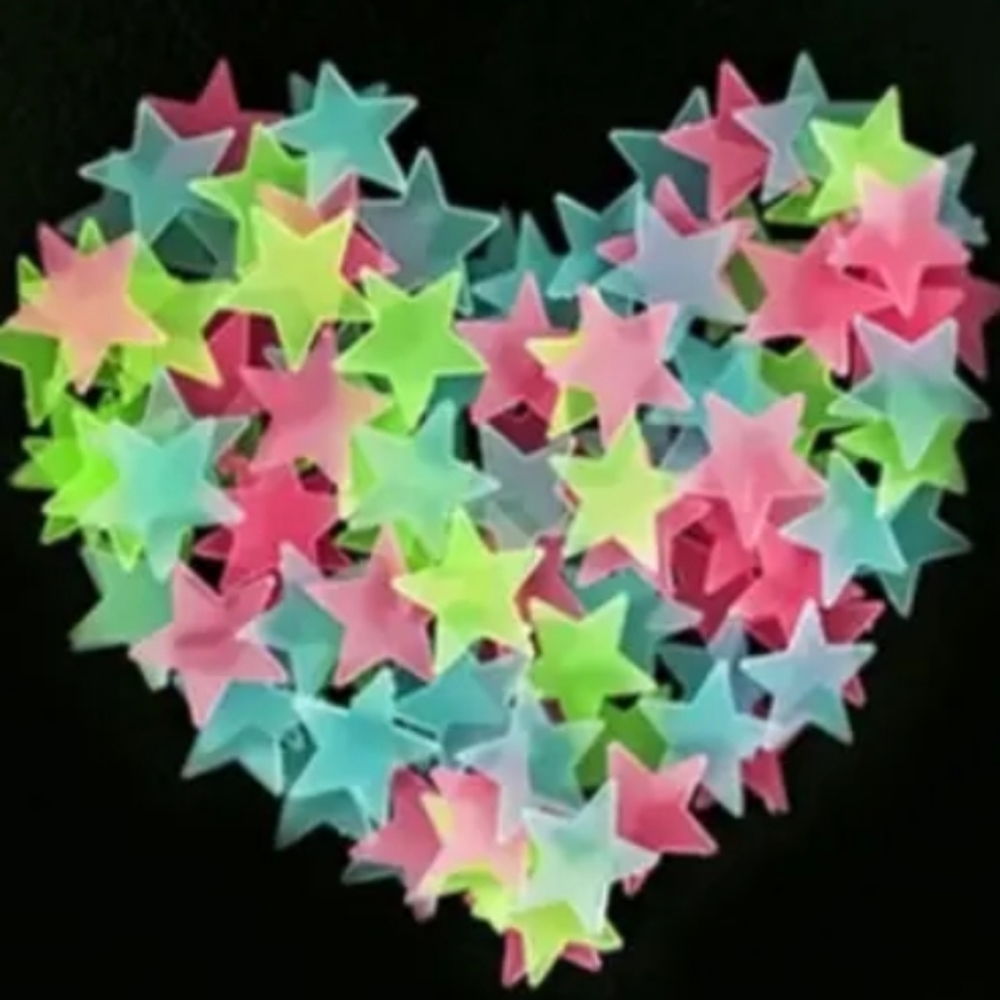 MULTI COLOR 🌈 Glow in the Dark Stars 🌟 Luminous Fluorescent Wall & Ceiling NIB